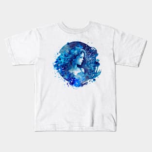 Watercolor Zodiac - Aquarius Kids T-Shirt